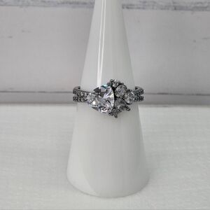 Bomb Party Silver Women's Ring with Diamond Cubic Zirconia NWT retail $124 size6